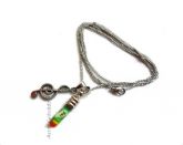 corrente aço inox,nome no grão de arroz,pingente clave de sol, miçangas